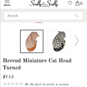 Herend Mini Cat Head Turned